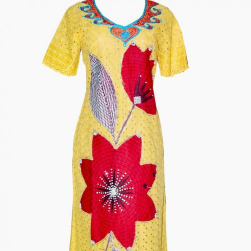 ankara and lace kaftan